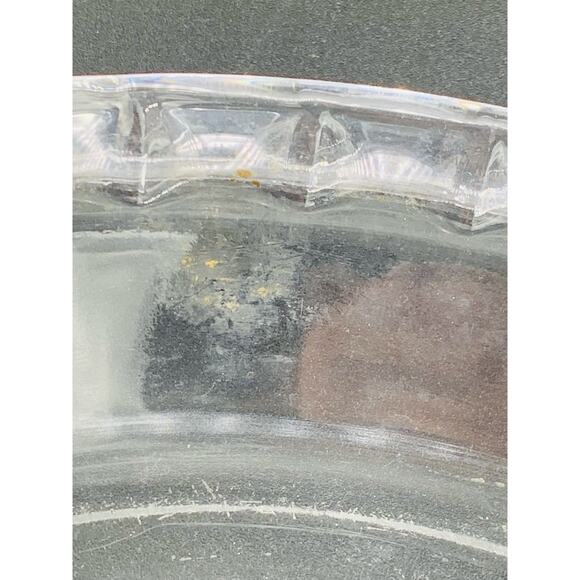 Pyrex Glass Pie Plate Dish Pan 9.5" Round 229 Clear Handles Fluted Edge Stains - Picture 6 of 10
